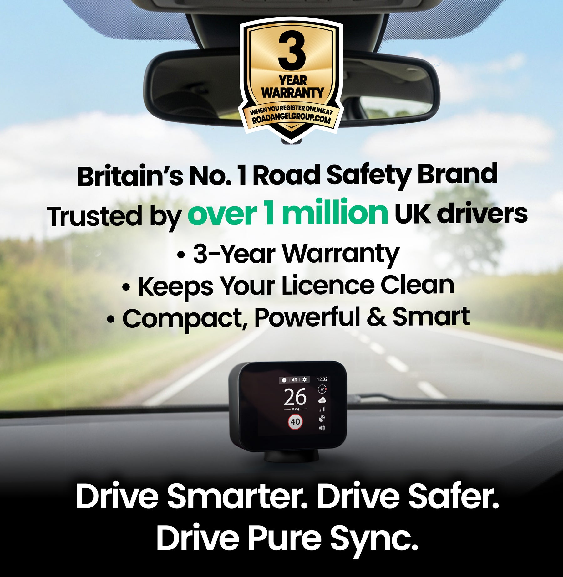 GCM - Pure Sync - Smart Road Safety & Speed Awareness Assistant with Camera Alerts