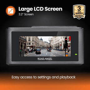 New- Road Angel Halo Play 4K Dual Dash Cam with 3.2" Screen & 64GB SD Card & Hardwiring Kit Bundle
