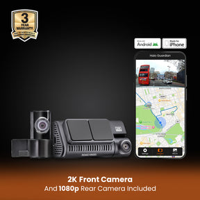 Halo Guardian 2K+ Dual Dash Cam with 3.2" Screen, Parking Mode & Quick Release mounting