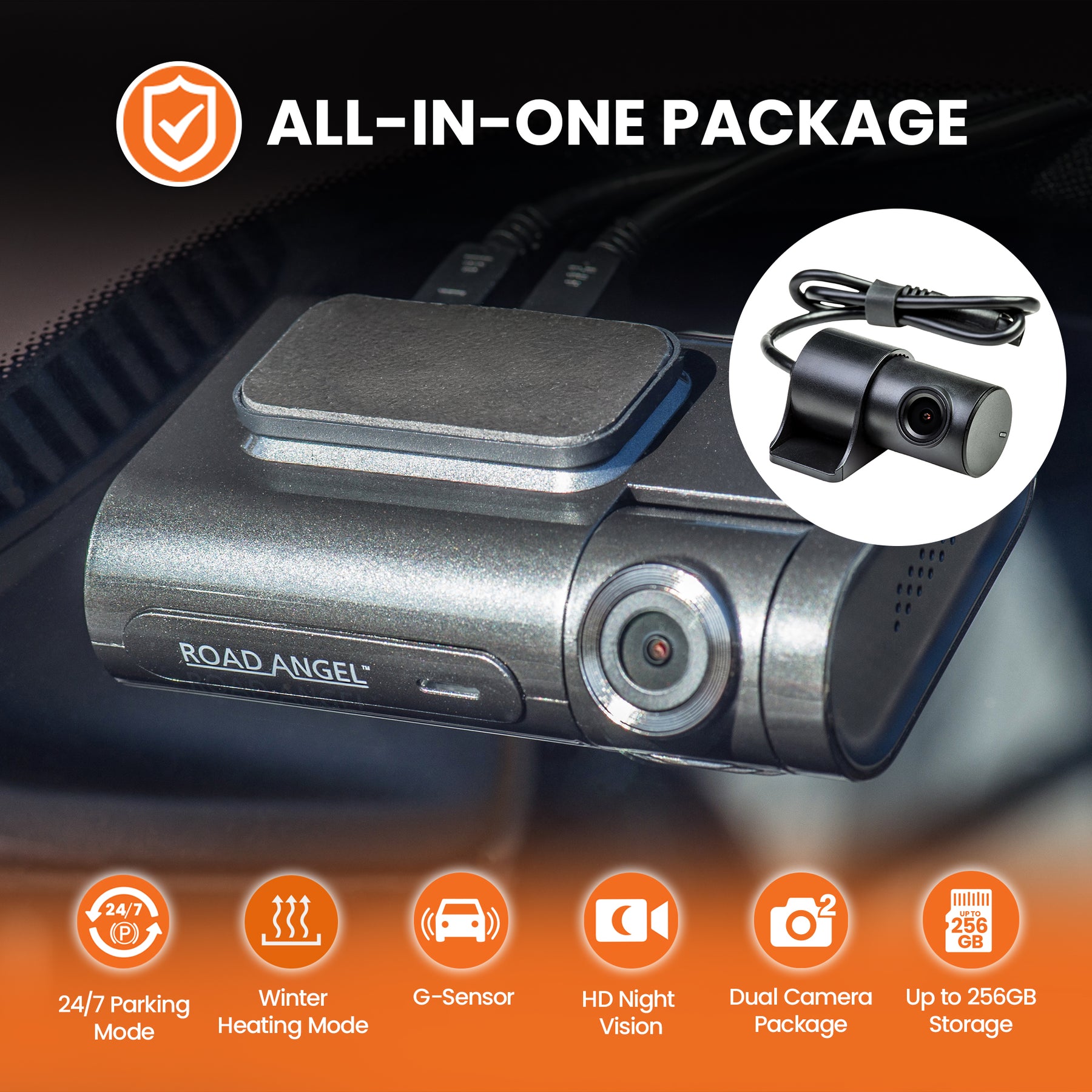 Refurbished - Road Angel Halo Pro Front and Rear Dash Cam - B Stock Used Approved