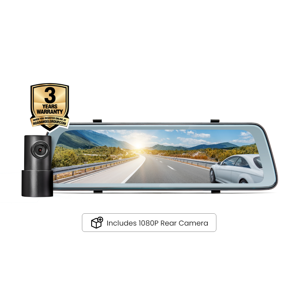 Road Angel Halo Vision 2 1440P Mirror Dash Cam with 10" LCD Touch Screen & Dual Parking Mode