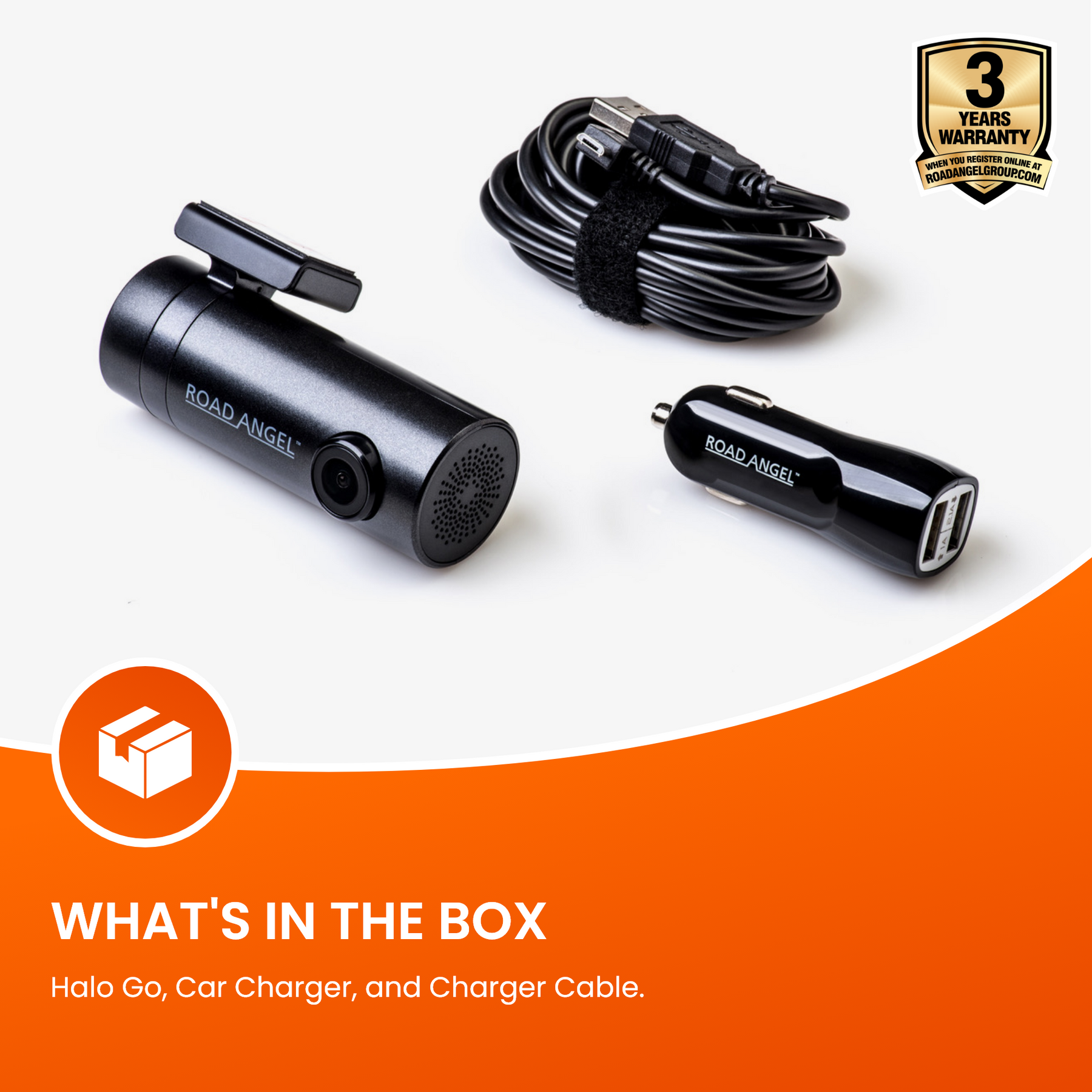 New - Road Angel Halo Go 2 1296p Full HD Compact Dash Cam (USB-C)